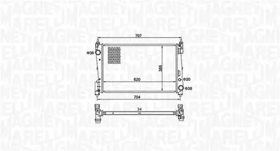 Kühler, Motorkühlung MAGNETI MARELLI 350213385000 Bild Kühler, Motorkühlung MAGNETI MARELLI 350213385000