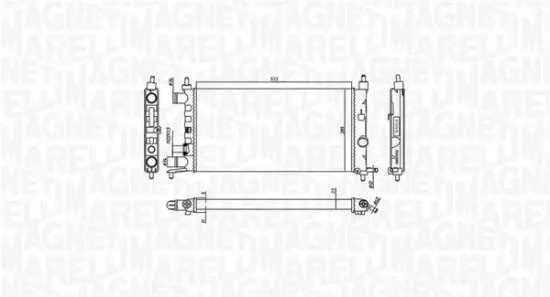 Kühler, Motorkühlung MAGNETI MARELLI 350213776000 Bild Kühler, Motorkühlung MAGNETI MARELLI 350213776000