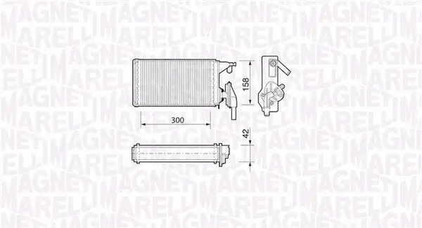 Wärmetauscher, Innenraumheizung MAGNETI MARELLI 350218063000 Bild Wärmetauscher, Innenraumheizung MAGNETI MARELLI 350218063000