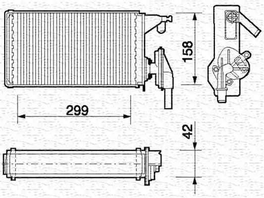 Wärmetauscher, Innenraumheizung MAGNETI MARELLI 350218063000 Bild Wärmetauscher, Innenraumheizung MAGNETI MARELLI 350218063000