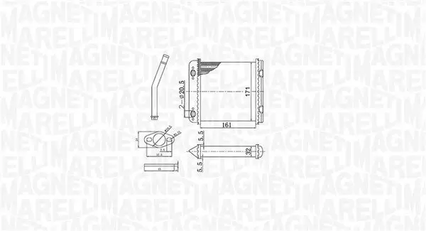 Wärmetauscher, Innenraumheizung MAGNETI MARELLI 350218408000 Bild Wärmetauscher, Innenraumheizung MAGNETI MARELLI 350218408000