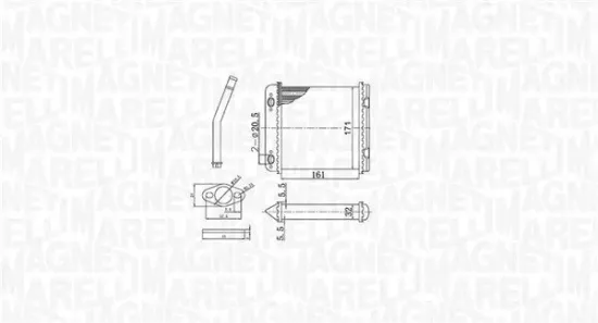 Wärmetauscher, Innenraumheizung MAGNETI MARELLI 350218408000 Bild Wärmetauscher, Innenraumheizung MAGNETI MARELLI 350218408000