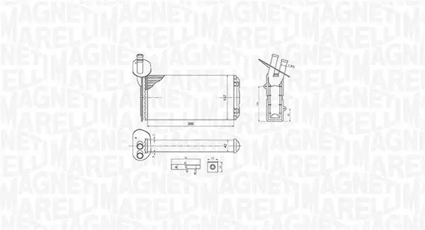 Wärmetauscher, Innenraumheizung MAGNETI MARELLI 350218410000