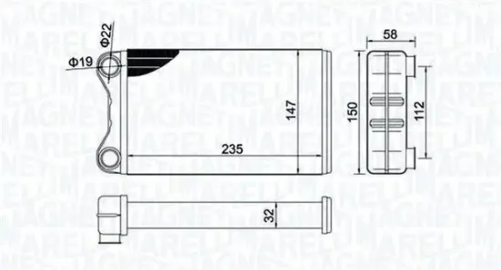 Wärmetauscher, Innenraumheizung MAGNETI MARELLI 350218424000 Bild Wärmetauscher, Innenraumheizung MAGNETI MARELLI 350218424000