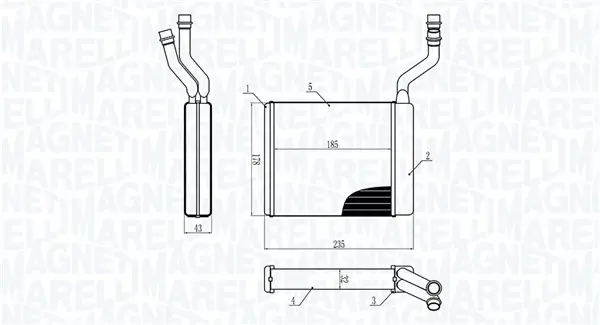 Wärmetauscher, Innenraumheizung MAGNETI MARELLI 350218425000