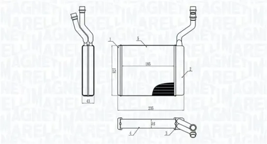 Wärmetauscher, Innenraumheizung MAGNETI MARELLI 350218425000 Bild Wärmetauscher, Innenraumheizung MAGNETI MARELLI 350218425000