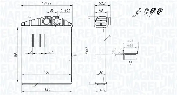Wärmetauscher, Innenraumheizung MAGNETI MARELLI 350218426000