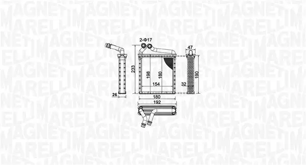 Wärmetauscher, Innenraumheizung MAGNETI MARELLI 350218442000