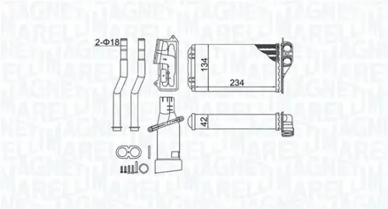 Wärmetauscher, Innenraumheizung MAGNETI MARELLI 350218466000 Bild Wärmetauscher, Innenraumheizung MAGNETI MARELLI 350218466000