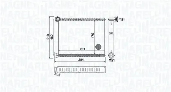 Wärmetauscher, Innenraumheizung MAGNETI MARELLI 350218473000 Bild Wärmetauscher, Innenraumheizung MAGNETI MARELLI 350218473000