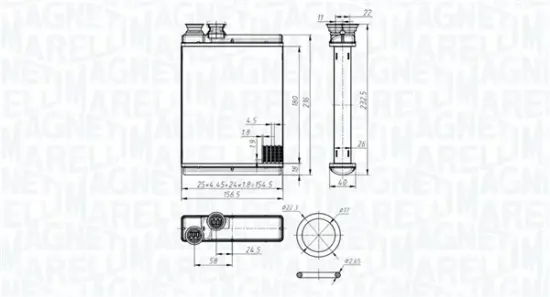 Wärmetauscher, Innenraumheizung MAGNETI MARELLI 350218486000 Bild Wärmetauscher, Innenraumheizung MAGNETI MARELLI 350218486000