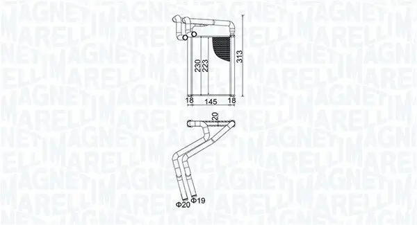 Wärmetauscher, Innenraumheizung MAGNETI MARELLI 350218488000