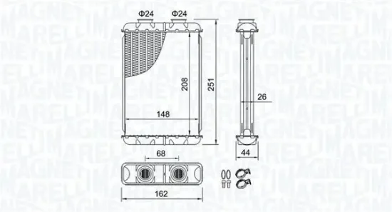 Wärmetauscher, Innenraumheizung MAGNETI MARELLI 350218501000 Bild Wärmetauscher, Innenraumheizung MAGNETI MARELLI 350218501000