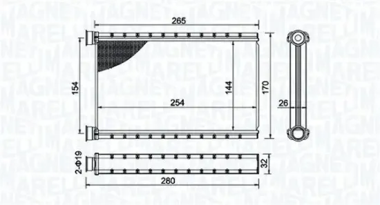 Wärmetauscher, Innenraumheizung MAGNETI MARELLI 350218504000 Bild Wärmetauscher, Innenraumheizung MAGNETI MARELLI 350218504000