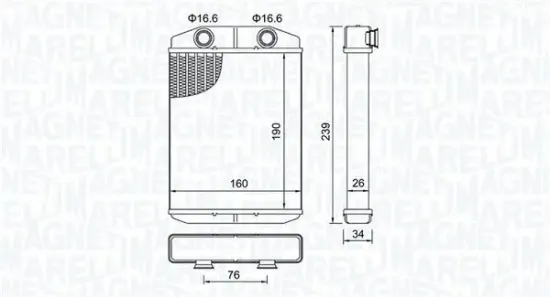 Wärmetauscher, Innenraumheizung MAGNETI MARELLI 350218507000 Bild Wärmetauscher, Innenraumheizung MAGNETI MARELLI 350218507000