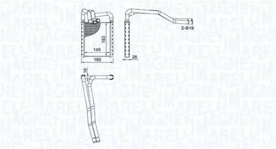 Wärmetauscher, Innenraumheizung MAGNETI MARELLI 350218508000 Bild Wärmetauscher, Innenraumheizung MAGNETI MARELLI 350218508000