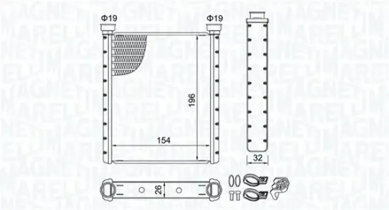 Wärmetauscher, Innenraumheizung MAGNETI MARELLI 350218509000 Bild Wärmetauscher, Innenraumheizung MAGNETI MARELLI 350218509000