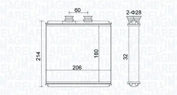 Wärmetauscher, Innenraumheizung MAGNETI MARELLI 350218510000