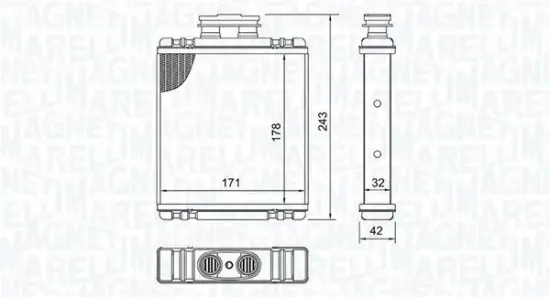 Wärmetauscher, Innenraumheizung MAGNETI MARELLI 350218517000 Bild Wärmetauscher, Innenraumheizung MAGNETI MARELLI 350218517000