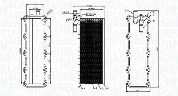 Ladeluftkühler MAGNETI MARELLI 351319206190