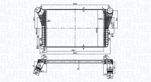 Ladeluftkühler MAGNETI MARELLI 351319206210