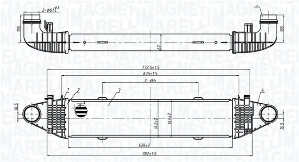 Ladeluftkühler MAGNETI MARELLI 351319206250