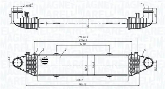 Ladeluftkühler MAGNETI MARELLI 351319206250 Bild Ladeluftkühler MAGNETI MARELLI 351319206250