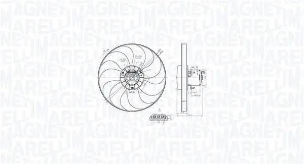 Lüfter, Motorkühlung 12 V MAGNETI MARELLI 069422879010