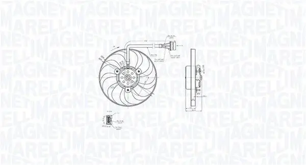 Lüfter, Motorkühlung 12 V MAGNETI MARELLI 069422883010