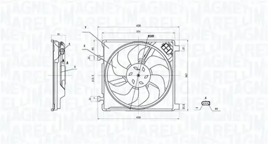 Lüfter, Motorkühlung 12 V MAGNETI MARELLI 069422895010 Bild Lüfter, Motorkühlung 12 V MAGNETI MARELLI 069422895010