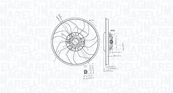Lüfter, Motorkühlung 12 V MAGNETI MARELLI 069422897010