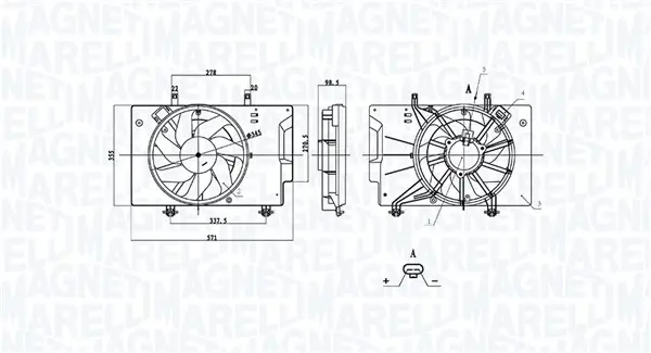 Lüfter, Motorkühlung 12 V MAGNETI MARELLI 069422898010