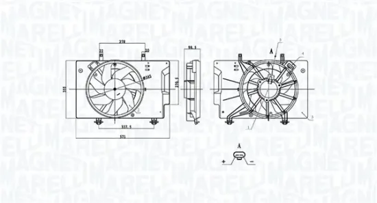 Lüfter, Motorkühlung 12 V MAGNETI MARELLI 069422898010 Bild Lüfter, Motorkühlung 12 V MAGNETI MARELLI 069422898010
