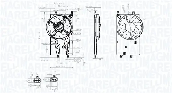 Lüfter, Motorkühlung 12 V MAGNETI MARELLI 069422904010