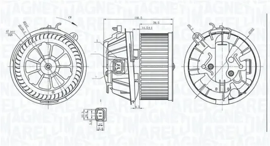 Innenraumgebläse 12 V MAGNETI MARELLI 069412240010 Bild Innenraumgebläse 12 V MAGNETI MARELLI 069412240010