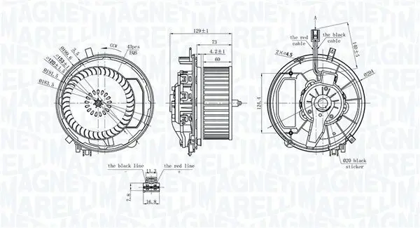 Innenraumgebläse 12 V MAGNETI MARELLI 069412245010