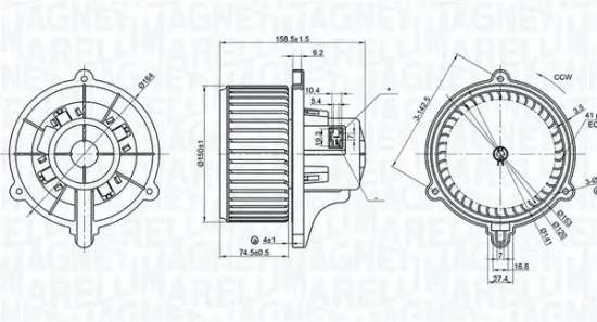 Innenraumgebläse 12 V MAGNETI MARELLI 069412384010 Bild Innenraumgebläse 12 V MAGNETI MARELLI 069412384010