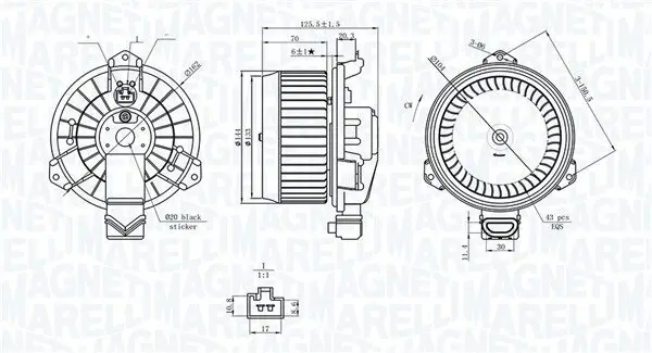 Innenraumgebläse 12 V MAGNETI MARELLI 069412749010