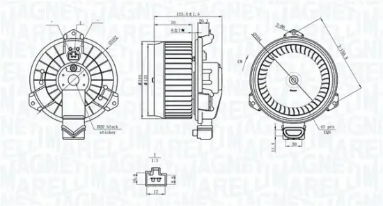 Innenraumgebläse 12 V MAGNETI MARELLI 069412749010 Bild Innenraumgebläse 12 V MAGNETI MARELLI 069412749010