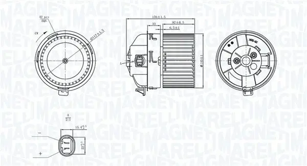 Innenraumgebläse 12 V MAGNETI MARELLI 069412751010