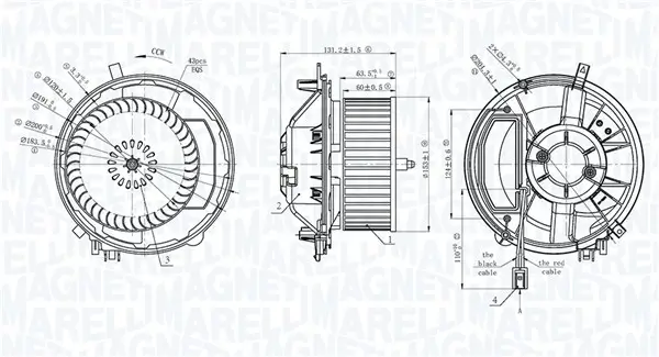 Innenraumgebläse 12 V MAGNETI MARELLI 069412777010
