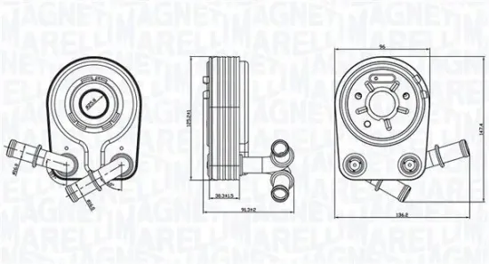 Ölkühler, Motoröl MAGNETI MARELLI 350300000100 Bild Ölkühler, Motoröl MAGNETI MARELLI 350300000100