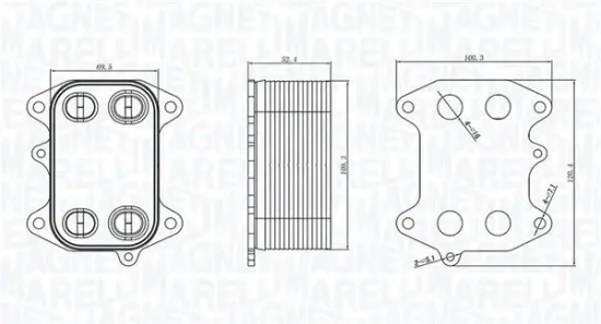 Ölkühler, Motoröl MAGNETI MARELLI 350300003300 Bild Ölkühler, Motoröl MAGNETI MARELLI 350300003300