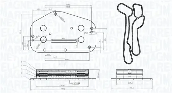 Ölkühler, Motoröl MAGNETI MARELLI 350300004500 Bild Ölkühler, Motoröl MAGNETI MARELLI 350300004500