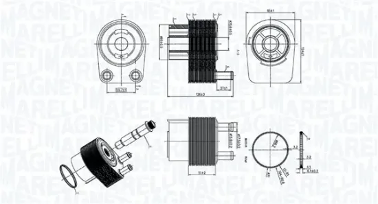 Ölkühler, Motoröl MAGNETI MARELLI 350300006400 Bild Ölkühler, Motoröl MAGNETI MARELLI 350300006400