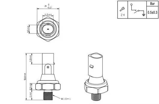 Öldruckschalter 12 V MAGNETI MARELLI 510050010500 Bild Öldruckschalter 12 V MAGNETI MARELLI 510050010500