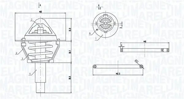 Thermostat, Kühlmittel MAGNETI MARELLI 352317005120