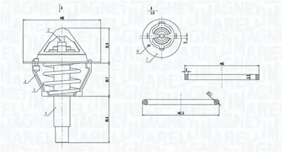 Thermostat, Kühlmittel MAGNETI MARELLI 352317005120 Bild Thermostat, Kühlmittel MAGNETI MARELLI 352317005120