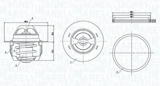 Thermostat, Kühlmittel MAGNETI MARELLI 352317005140 Bild Thermostat, Kühlmittel MAGNETI MARELLI 352317005140