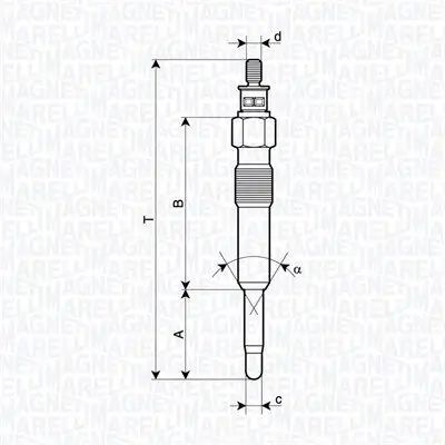 Glühkerze 11 V MAGNETI MARELLI 062900126304 Bild Glühkerze 11 V MAGNETI MARELLI 062900126304